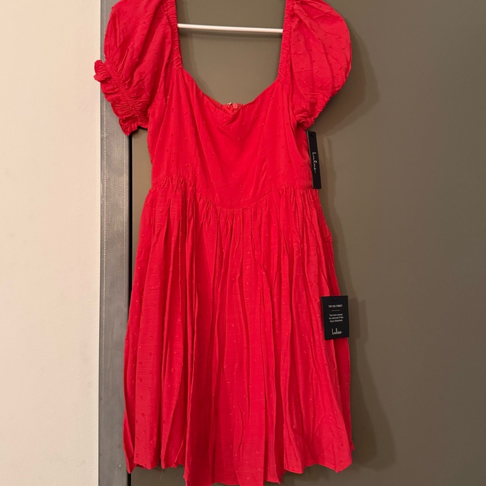 Lulu's Puff Sleeve Mini Dress